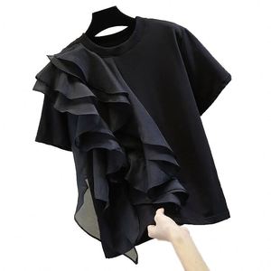 เสื้อยืดครอปท็อปผู้หญิงแบบสลิมฟิต ผลิตตามสั่งพร้อมโลโก้ OEM สำหรับฤดูร้อน เป็นมิตรต่อสิ่งแวดล้อม ติดกระดุม น้ำหนักเบา สวมใส่สบาย ผ้าสแปนเด็กซ์/คอตตอน - Product Image 1