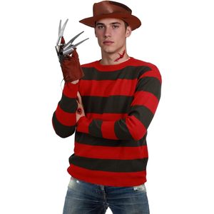 Costume d'Halloween pour homme, pull tricoté, chapeau marron, gants, autocollants plaies de sang, ensemble de tenue de cosplay - Product Image 2