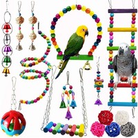 Prix usine oiseau perroquet jouet hamac balançoire échelle suspendu lit oiseau jouets à mâcher 11 pièces ensemble pour perroquets