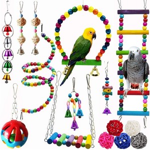Factory Price <strong>Bird</strong> Parrot <strong>Toy</strong> Hammock Swing Ladder Hanging Bed <strong>Bird</strong> Chewing <strong>Toys</strong> 11 Piece Set for Parrots - Product Image 3