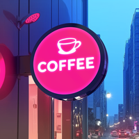 Enseigne lumineuse extérieure personnalisée Carrey pour café, étanche, avec logo mural pour publicité commerciale