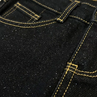 Jean large taille haute Y2K pour femme, noir pur minimaliste avec paillettes discrètes, coupe décontractée, idéal pour les fêtes estivales, avec cinq poches