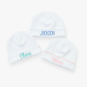 Set de Regalo para Bebé Recién <span class=keywords><strong>Nacido</strong></span>, Gorros Bordados 100% Algodón <span class=keywords><strong>con</strong></span> Ribete de Picot, Gorros Lisos al por Mayor - Product Image 3