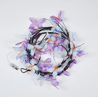 Fleurs artificielles de lumière de rotin de papillon de LED romantique pour le modèle de mur de chambre à coucher de décoration intérieure avec la disposition de simulation de branche