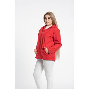 เสื้อกันฝนมีฮู้ดสีแดง ยี่ห้อเวเทร บุขนแกะ สำหรับผู้หญิง ไซส์ 42-56 75 ซม. เสื้อคลุมกันน้ำ แฟชั่นเรียบร้อย สไตล์ลำลอง อุ่นสบาย - Product Image 2