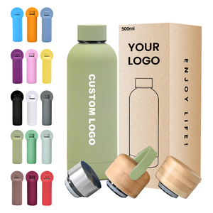 Benutzer definiertes Logo 500ml Frosted Soft Touch Doppelwandige isolierte Sport-Vakuum flaschen und Thermos flaschen Fitness-Wasser flasche aus Edelstahl - Product Image 1