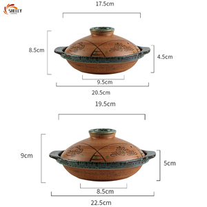 Casserole XL en argile résistante à la chaleur pour cuisson à sec, pot en céramique peu profond pour cuisinière à gaz, pot en pierre d'argile pour riz au pot en argile - Product Image 2