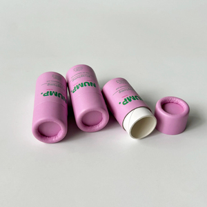 Precio de fábrica, venta al por mayor, cilindro de realce, de 10g tubo de papel, embalaje de cartón para bálsamo labial, contenedores de lápiz labial, tubos transparentes rosas - Product Image 2