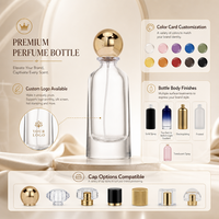 Flacon de parfum en verre haut de gamme avec boîte 50ml 100ml pour les marques de parfums de niche avec bouchon doré