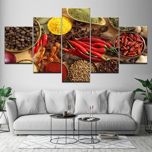 <span class=keywords><strong>Cucina</strong></span> immagine decorazione della parete 5 pezzi cucchiaio Vintage tela Wall Art cibo foto tela murale - Product Image 5