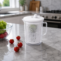 Déshydrateur de légumes, outil de cuisine, panier de lavage et d'égouttage manuel en plastique antiadhésif pour salades