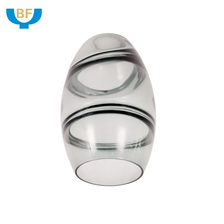 OEM الصينية الحرفية البيضاوي حلقة مزدوجة تصميم اللون الرئيسي زجاج مهب عاكس يغطي غطاء مصباح