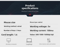 In-stock Ergonomic Rechargeable USB Optical Wired Mouse Computer Peripheral for Business Office and Desktop/laptop Models 11