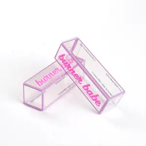 Cajas rectangulares de plástico pvc impermeables para lápices de labios, embalaje de plástico transparente para mascotas