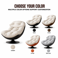 Fauteuil Coquille d'Œuf Pivotant pour Bureau à Domicile et Salon, Canapé de Repos Confortable au Design Moderne pour Balcon et Fenêtre en Baie