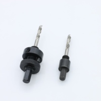 Foret de centrage bimétallique 3/8" HSS 4241 4341 6541 pour 14-30mm, finition oxyde noir, longueur totale 120mm, queue hexagonale