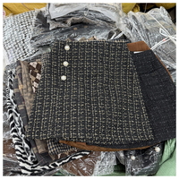 Vêtements en gros pour femmes, lots de liquidation en gros, jupes en tweed à taille haute et coupe trapèze à carreaux