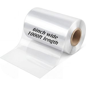 Rouleau de tube polyéthylène de 6 pouces de large, 1000 pieds de long, qualité alimentaire, emballage transparent - Product Image 1