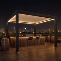 Pergola à lames rétractables 180°, toit pliant motorisé, drainage par gouttière dissimulée, auvent extérieur pour jardin et terrasse