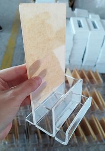 L hình dạng máy tính để bàn 2 không gian văn phòng kinh doanh thẻ hiển thị 4mm trong suốt Acrylic <span class=keywords><strong>Brochure</strong></span> chủ - Product Image 6