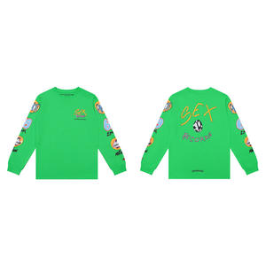 2025 Hochwertiges 100% Baumwolle Doppelgarn Langarm-T-Shirt für Herren und Damen Digitaldruck Strickstoff - Product Image 1