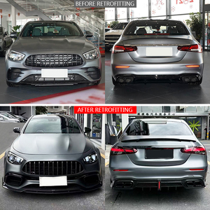 Kit de carrocería para modificación de coche 2021-2023, parachoques delantero de fibra de carbono, alerón delantero, alerón trasero, faldones laterales, guardabarros para Benz E63 - Product Image 2