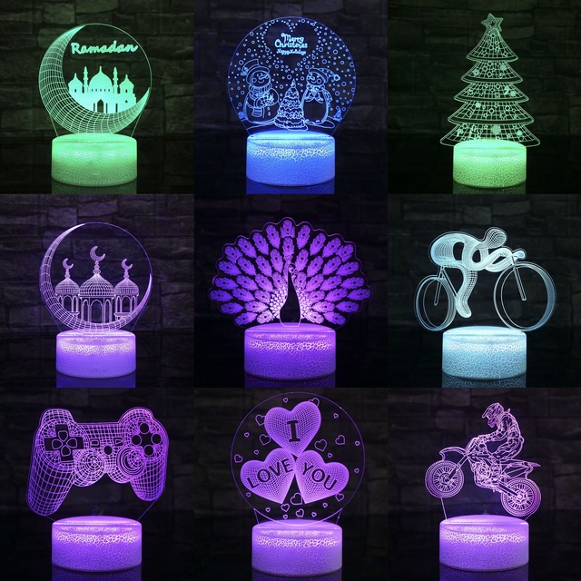 Children's Dream 3D Game Console Night Light 16Color Changing 1st Birthday Gifts Battery Operated with Remote Control Room Decor