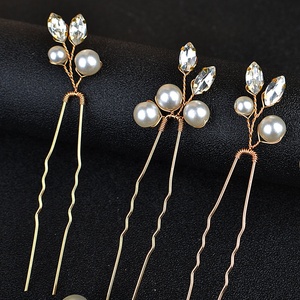 Lot de 6 épingles à cheveux vintage en cristal et perles pour mariée, accessoire de coiffure de mariage - Product Image 3