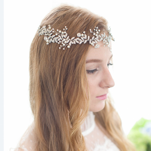Best Sales Handmade Pearl Wedding Bridal Headdress Leaf Style <strong>Vine</strong> <strong>Hair</strong> Accessories Bridal <strong>Headpiece</strong> - Product Image 3