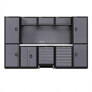 Steel <b>Garage</b> <b>Workbench</b> Cabinet System Modular Tool Storage Cabinet Set with Pegboard Drawers and Locking Storage - Product Image 1