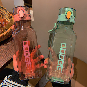 Botella <span class=keywords><strong>de</strong></span> agua potable para niños, botella cuadrada <span class=keywords><strong>de</strong></span> plástico, transparente, rosa y negro, para <span class=keywords><strong>la</strong></span> escuela, al aire libre, <span class=keywords><strong>2022</strong></span> ml, 700ml, novedad <span class=keywords><strong>de</strong></span> 1000 - Product Image 2