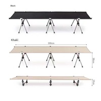 Lit de camping pliant en aluminium série 6, surélevé, en tissu Oxford, simple, portable, respirant, léger, facile à monter, pour l'extérieur