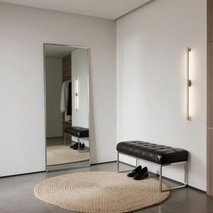 Custom Full-Length <b>Silver</b> Rectangular Bathroom <b>Mirror</b> Modern Design Metal Frame Clear Glass for Bedroom Living Room Wall <b>Mirror</b> - Product Image 6