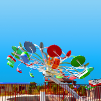 Manèges à double balançoire sûrs et fiables avec construction en fibre de verre et en acier, certifiés CE, équipement de parc d'attractions extérieur