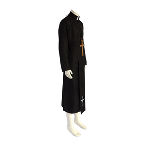 Disfraz de Sacerdote para Hombre, Traje de Fiesta de Halloween, Vestimenta Tradicional con Túnica, Cuello, Banda, Negro, Disfraz de <span class=keywords><strong>la</strong></span> Virgen María, <span class=keywords><strong>Película</strong></span> <span class=keywords><strong>La</strong></span> <span class=keywords><strong>Monja</strong></span> - Product Image 3