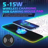 Tapis de souris sans fil RGB 15W personnalisé avec chargeur sans fil tapis de souris de jeu surdimensionné tapis de bureau lumineux LED pour ordinateur de bureau