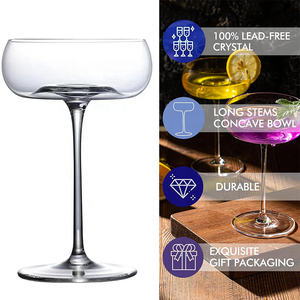8 oz Unique Crystal Round Martini Coupe Gafas Art Deco Copas de cóctel de lujo para fiestas de <span class=keywords><strong>Pisco</strong></span> <span class=keywords><strong>Sour</strong></span> - Product Image 2