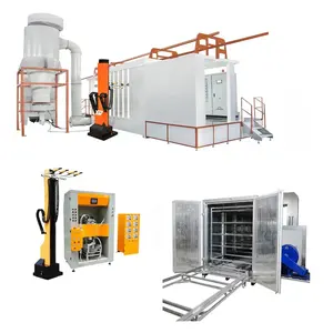Powder Spray Booth Machines Semi-Automatic Powder Coating Line for metal chair/Metal Furniture/Aluminum Profiles