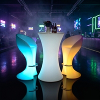 Chaise de bar LED, tabouret haut, changement de couleur RGB, télécommande, étanche, plastique PE, pour salon, KTV, hôtel, mobilier de bar LED