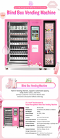 Distributeur automatique de beauté avec écran tactile 21,5 pouces, boîte mystère à 7 couches, utilisation intérieure, paiement par scan, surveillance à distance, kiosque de vente de cosmétiques et de produits de nail art