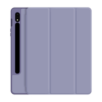 Étui en cuir PU antichoc à trois volets pour Samsung Galaxy Tab S10 Plus / S9 FE Plus Housse pour tablette avec fente pour stylo