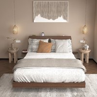 Base de Cama Metálica Queen con Luces LED y Estación de Carga, Cabecero con Almacenamiento Flotante, Fácil Montaje, Uso en Dormitorio, ODM/OEM Disponible