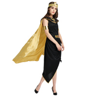 Costume d'Halloween pour femme, robe de princesse égyptienne, pharaon, Cléopâtre, avec cape