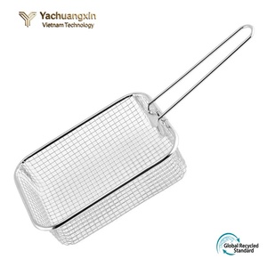 Cesta para freír patatas fritas de acero inoxidable, mini cesta para freír, para cocinar al aire libre, uso en campamentos, 1 unidad - Product Image 2