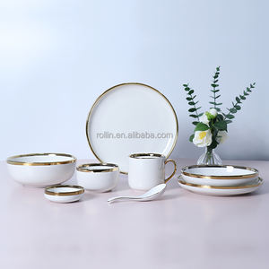 <span class=keywords><strong>Vajilla</strong></span> de hotel, juego de cena de cerámica real <span class=keywords><strong>para</strong></span> 12 <span class=keywords><strong>personas</strong></span>, <span class=keywords><strong>vajilla</strong></span> de restaurante usada de porcelana, platos y tazas - Product Image 1