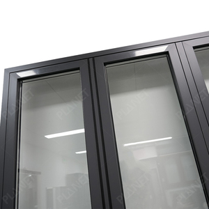 Puerta <span class=keywords><strong>de</strong></span> Vidrio Plegable <span class=keywords><strong>de</strong></span> Aluminio con Rotura <span class=keywords><strong>de</strong></span> Puente Térmico, Acabado Negro Mate, Personalizada, Puerta Corredera <span class=keywords><strong>de</strong></span> Vidrio para Balcón - Product Image 4