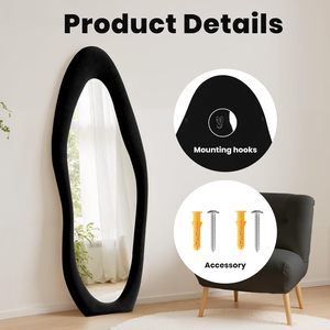 Yeni Gelen Düzensiz Şekilli Ayaklı Makyaj Aynası Modern El Yapımı Taşınabilir Hafif Yer Aynası Ev Dekorasyonu İçin - Product Image 5