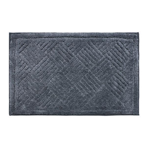 Tappetino da Bagno Grigio Semplice con Bordo in Tessuto Non Tessuto, Design Pratico, Assorbente e Antiscivolo - Product Image 1