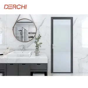 Modern cheap toilet door design glass aluminium bathroom door