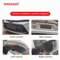 Wemaer 360 Caméra de voiture Audio Stéréo Radio Android Écran partagé Intégré Trajectoire dynamique précise Ligne de stationnement Caméra de voiture Hd